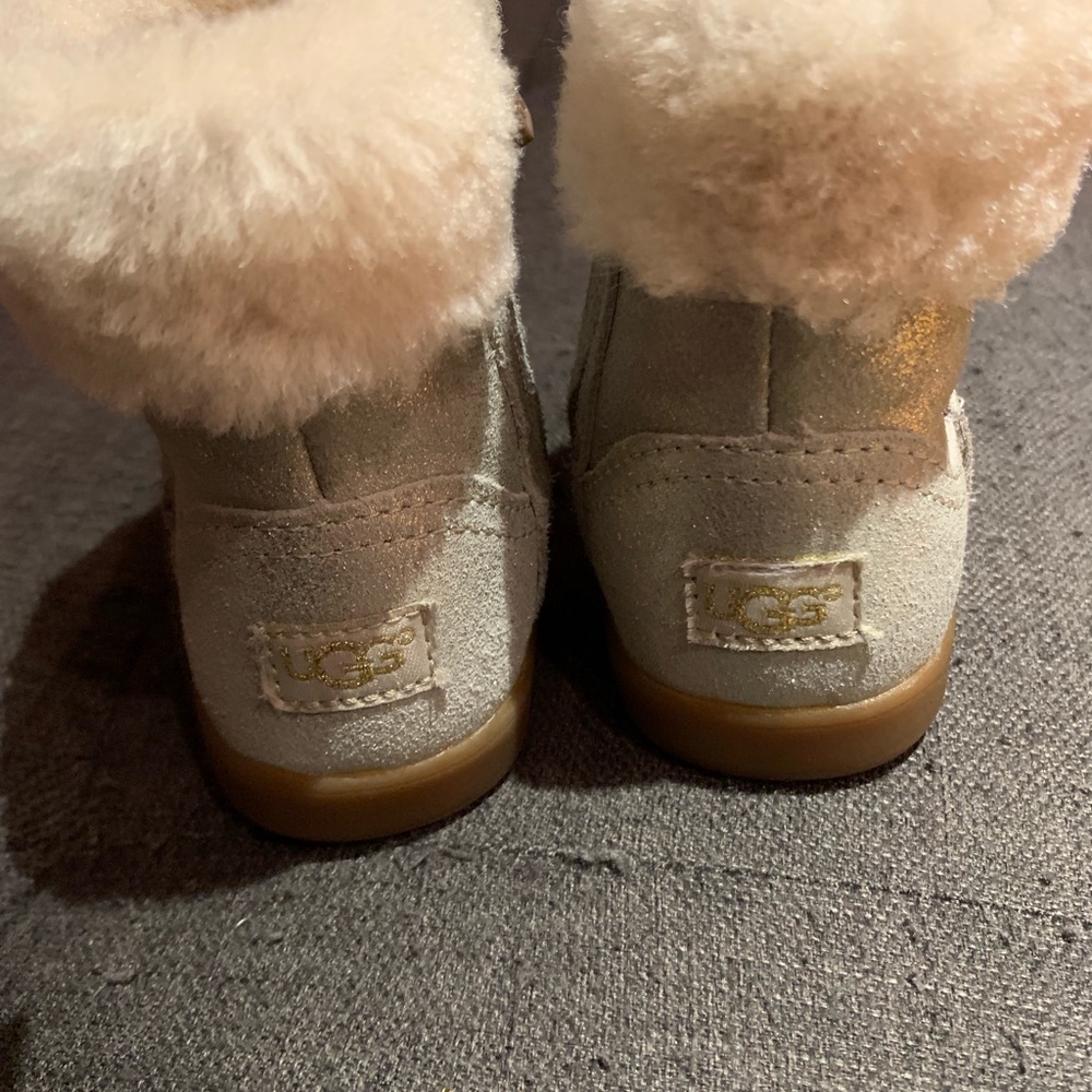 Kids silver uggs with rubber sole